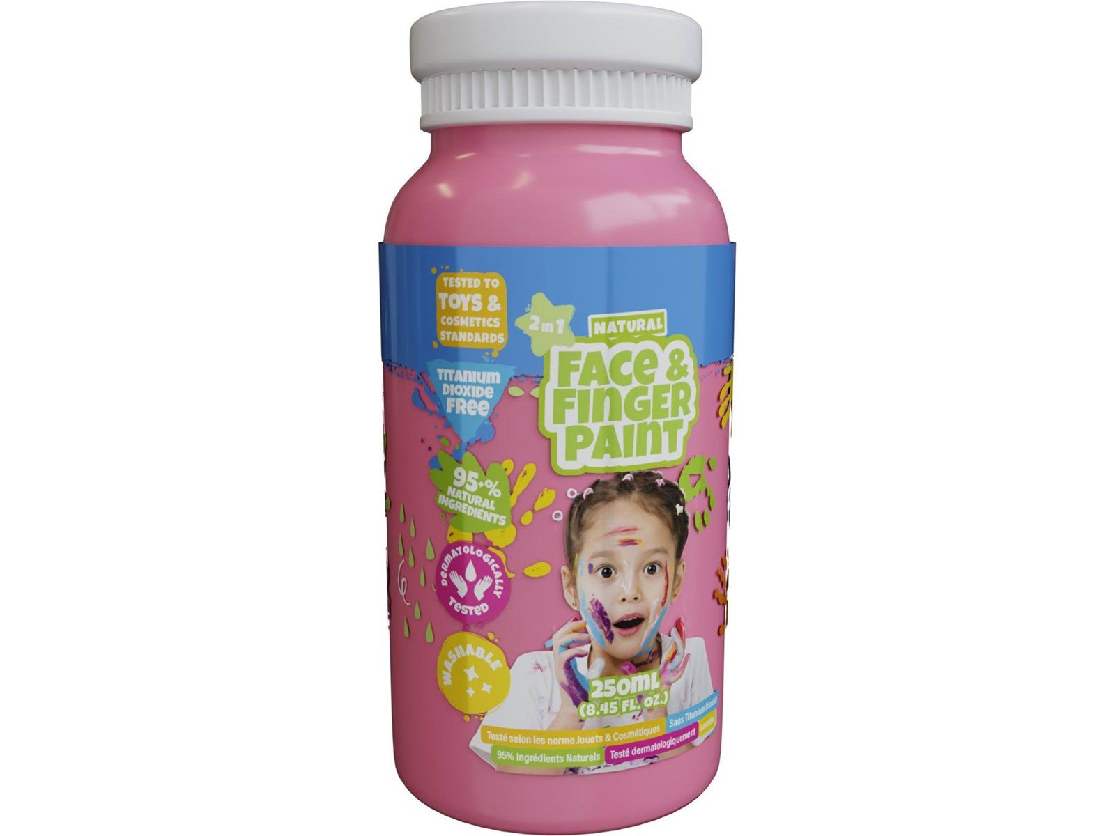 Boti Natural Face & Fingerpaint Bottle - Pink 250ml Boti Natural Face & Fingerpaint Bottle - Pink 250ml